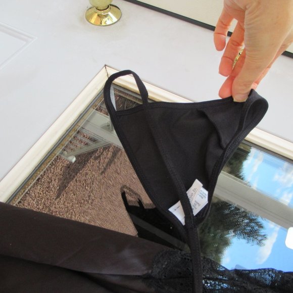 NWT black Nighty & panty with lace detail & removable pads size S - Picture 11 of 13